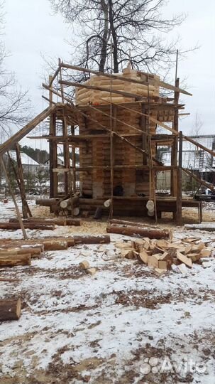 Срубы домов, бань, беседок, часовен, церквей