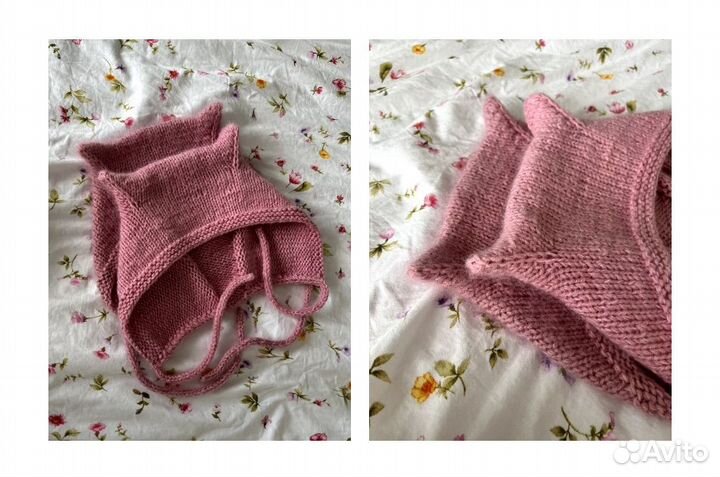 Чепчик с ушками пушистый