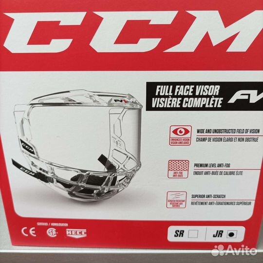 Маска-визор игрока CCM FV1 JR прозрачный