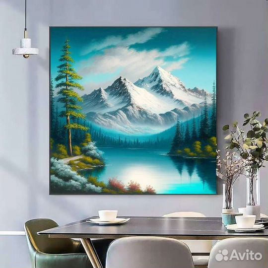 Интерьерная картина маслом горный пейзаж
