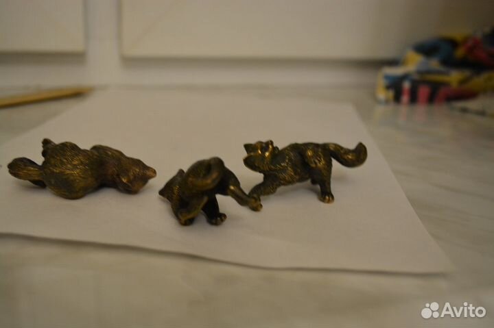 Фигурки котов бронза литье Жаваранков