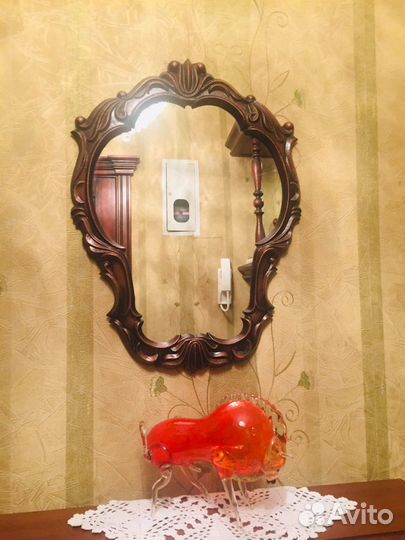 Зеркало винтаж, рама силумин, 70 е годы