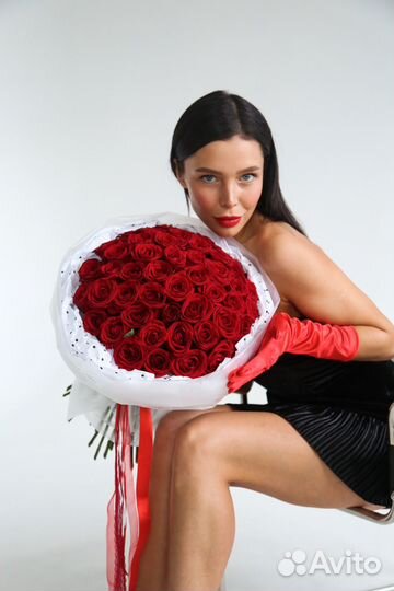 Букет с красными розами 51 шт. Доставка