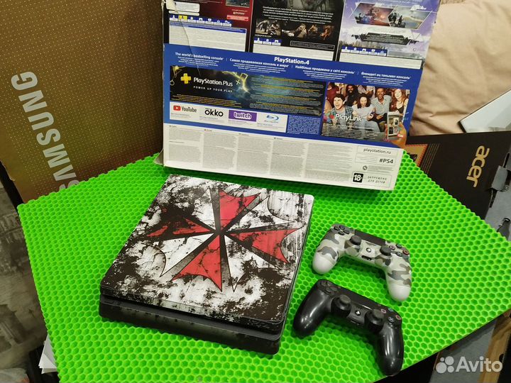 Sony PS4 Slim /1TB/ + 2 Геймпада + Игры + Коробка