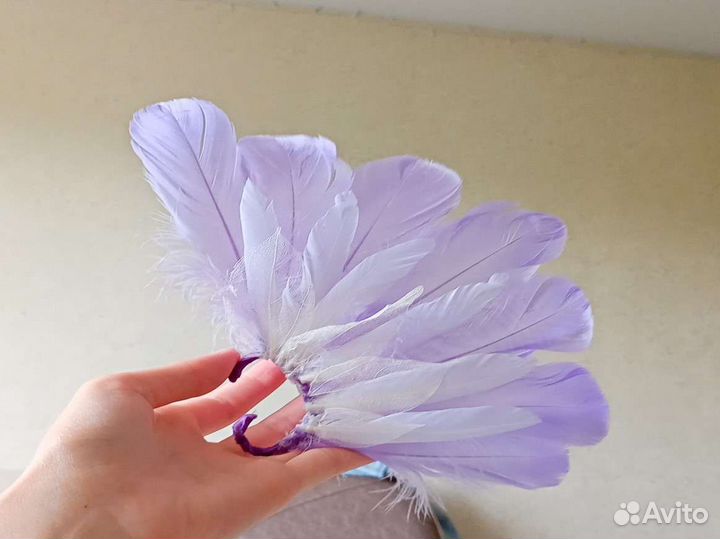 Серьга каффа с перьями