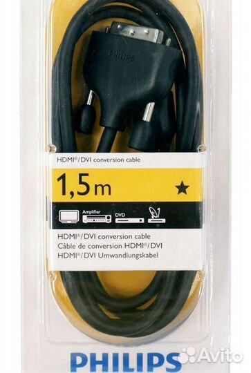 Кабель hdmi x DVI 1,5 метра