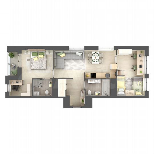 2-к. квартира, 69,4 м², 8/25 эт.