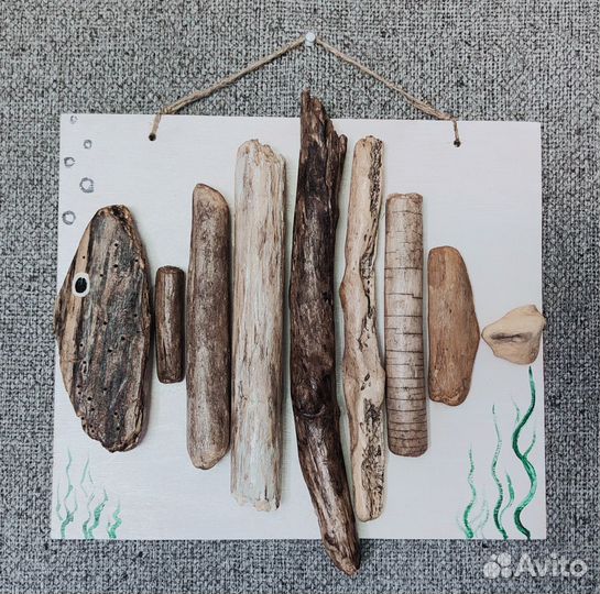 Панно, рыбки дрифтвуд