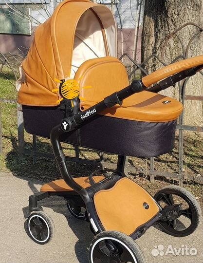 Коляска 2 в 1 Foo foo эко кожа