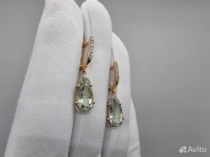 Золотые Серьги 585 пробы с бриллиантами. Рассрочка