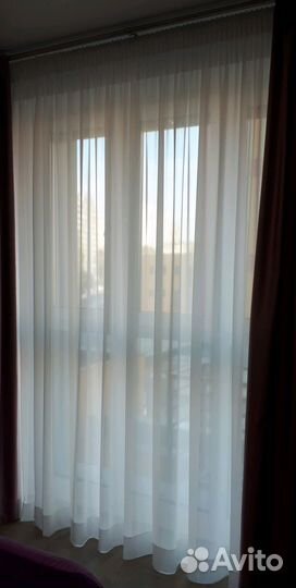 Тюль белая, матовый шифон с утяжелителем