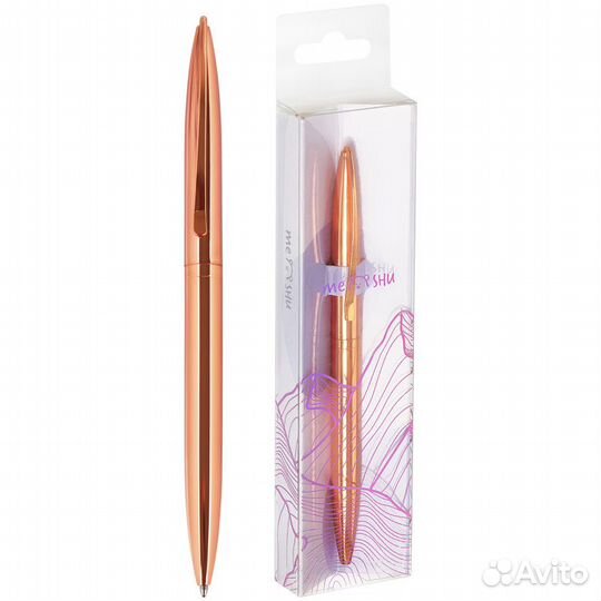 Ручка шариковая Meshu Rose Gold 1 мм синяя
