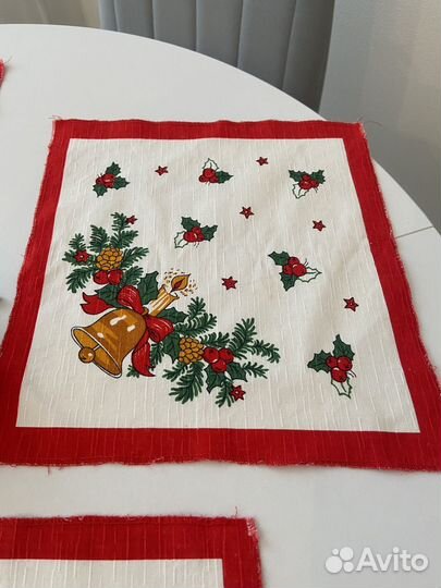 Новогодние сервировочные салфетки хлопок