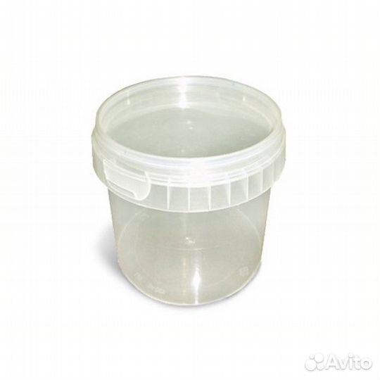 Ведро пластиковое с крышкой 1 л