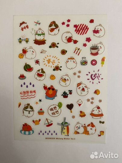 Наклейки 6 листов полупрозрачные