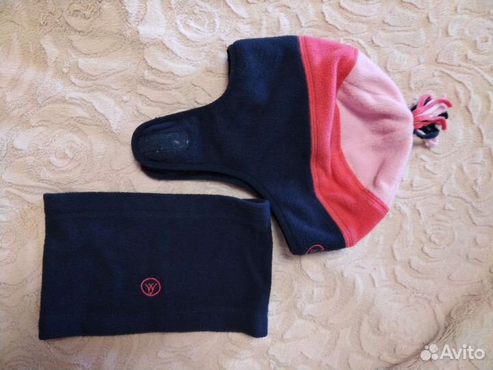 Шапка и снуд флисовые на весну/осень 122-134