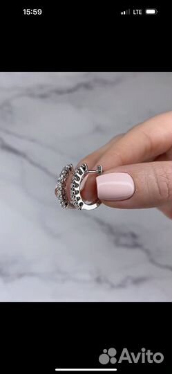 Серьги серебряные с бриллиантами