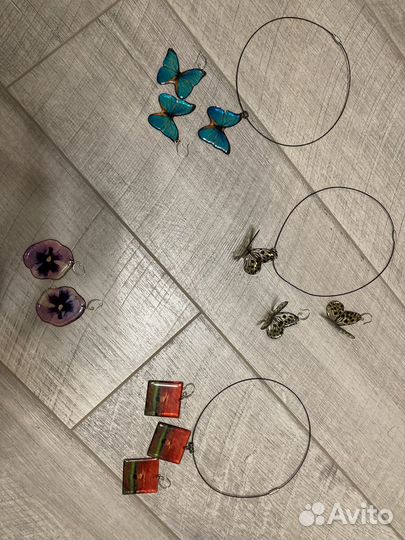 Серьги и кулон бижутерия