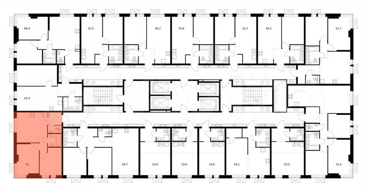 2-к. квартира, 46 м², 15/33 эт.