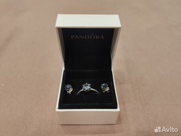 Кольцо и серьги Pandora (серебро)