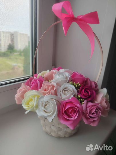 Букет из мыльных роз