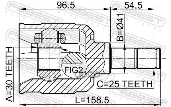 ШРУС внутренний перед лев mitsubishi