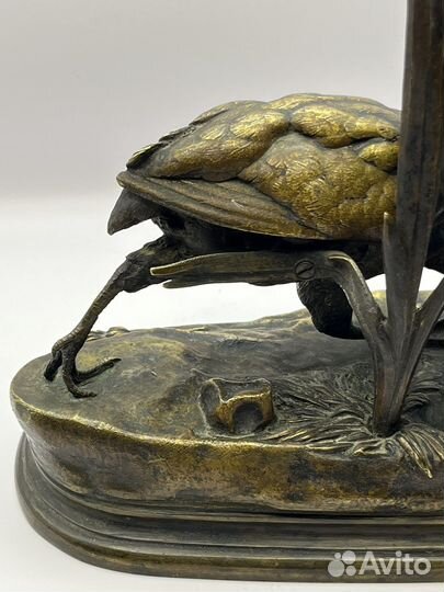 Статуэтка антикварная Птенцы, Муанье, бронза XIX в