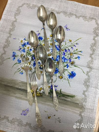 Столовые приборы мельхиор СССР рмз