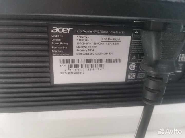 Монитор Acer K192HQL