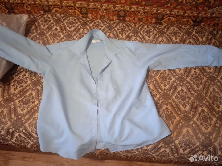 Рубашка мужская голубая