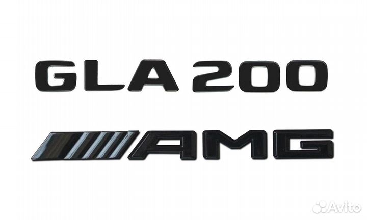 Комплект: шильдик Mercedes GLA200 + AMG черн