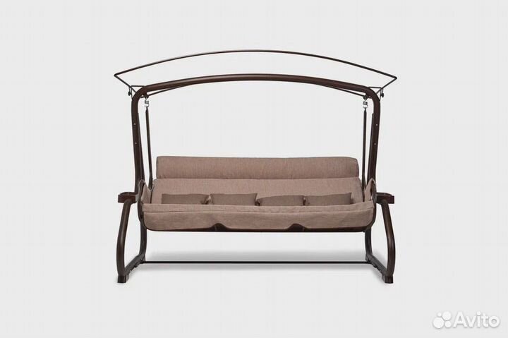 Садовые качели Бригантина Люкс Шоколад 4-х местные