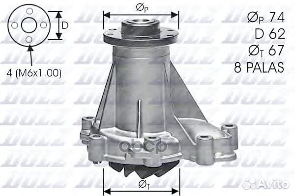 Помпа, водяной насос ssang yong Korando/Musso 2