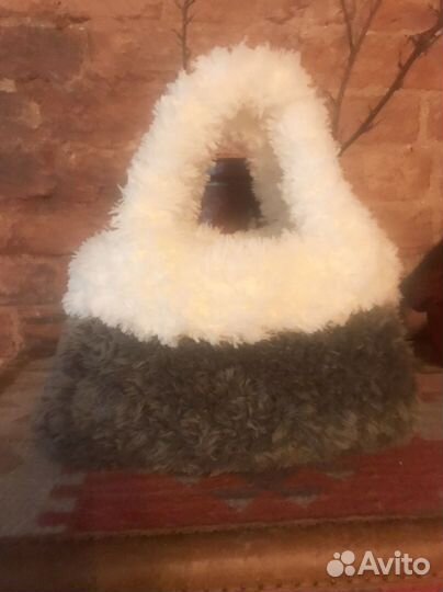 Сумка из меховой пряжи Pinterest