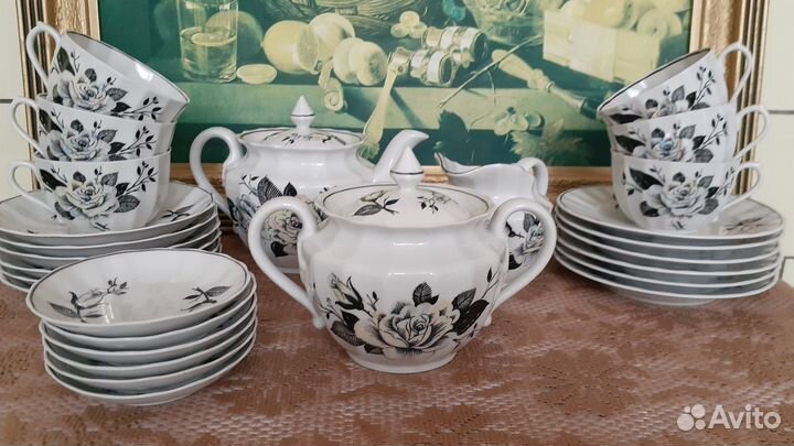 Чайный сервиз Серебрянная роза, Вербилки