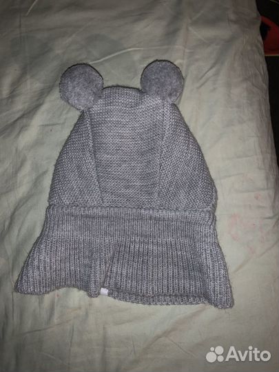 Шапка зимняя детская для новорожденного шлем