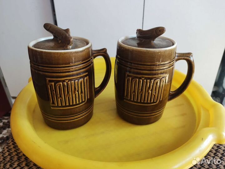 Посуда СССР (Пивная кружка 2 шт. Фляжка и бочонок)