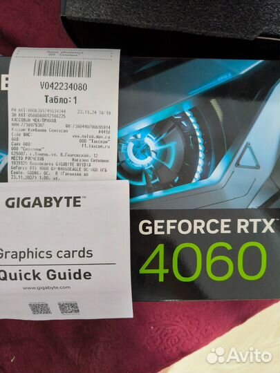 Видеокарта Gigabyte nvidia GeForce RTX 4060