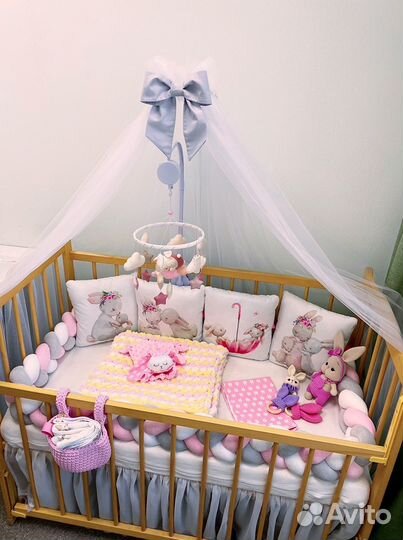 Бортики в кроватку косичка