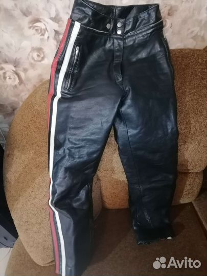 Мото Брюки кожаные
