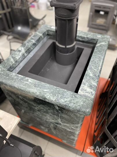 Чугунная печь для бани в змеевике Сибирь 25