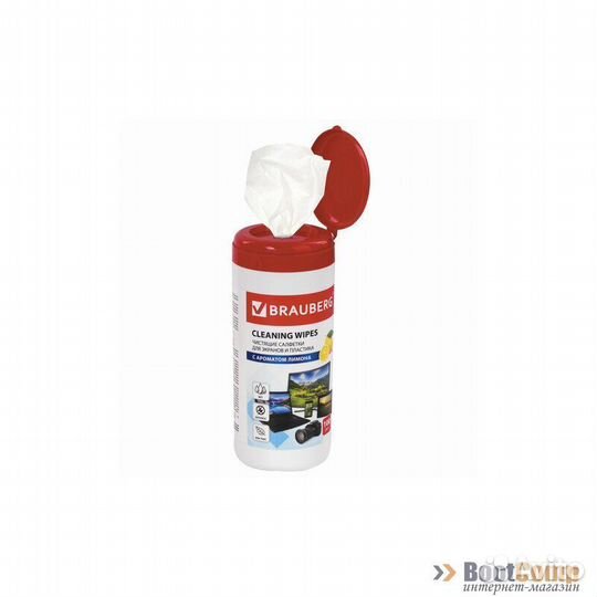 Салфетки brauberg для экранов всех типов ”лимон”