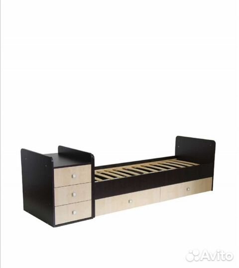 Детская кроватка трансформер с маятником + матрас