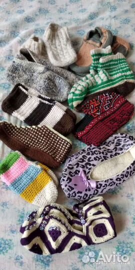 Вязаные носки и следки,платочки женские