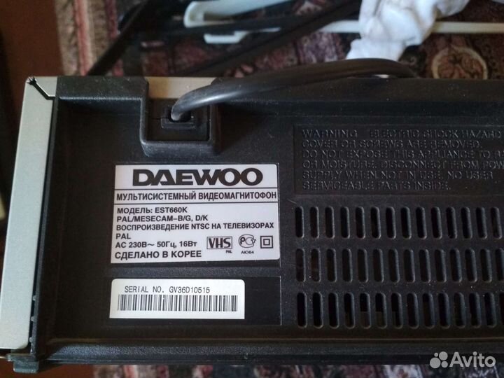 Видео магнитофон daewoo