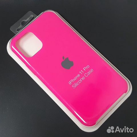 Силиконовый чехол на iPhone 11 Pro ярко-розовый