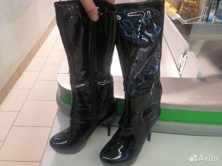 Сапоги кожаные женские