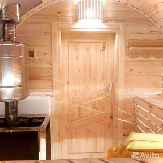 Перевозная баня бочка 6 м