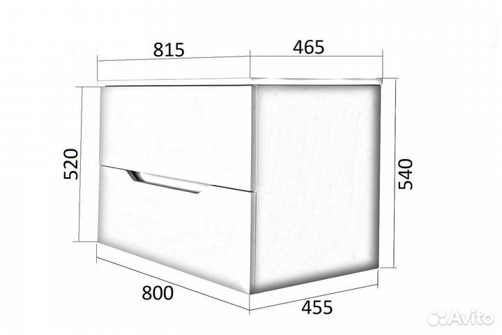 Тумба с раковиной Orange Line Li-80TuL+Ra подвесн