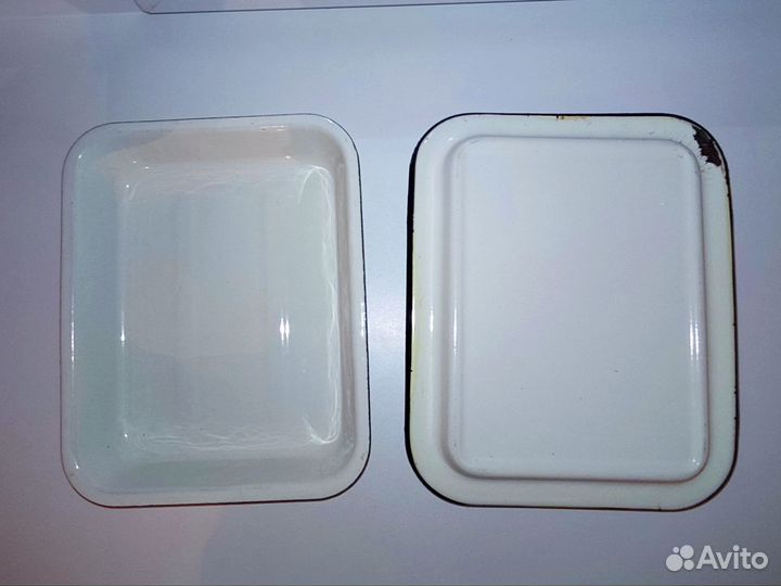 Эмалированный лоток СССР форма для холодца ёмкость